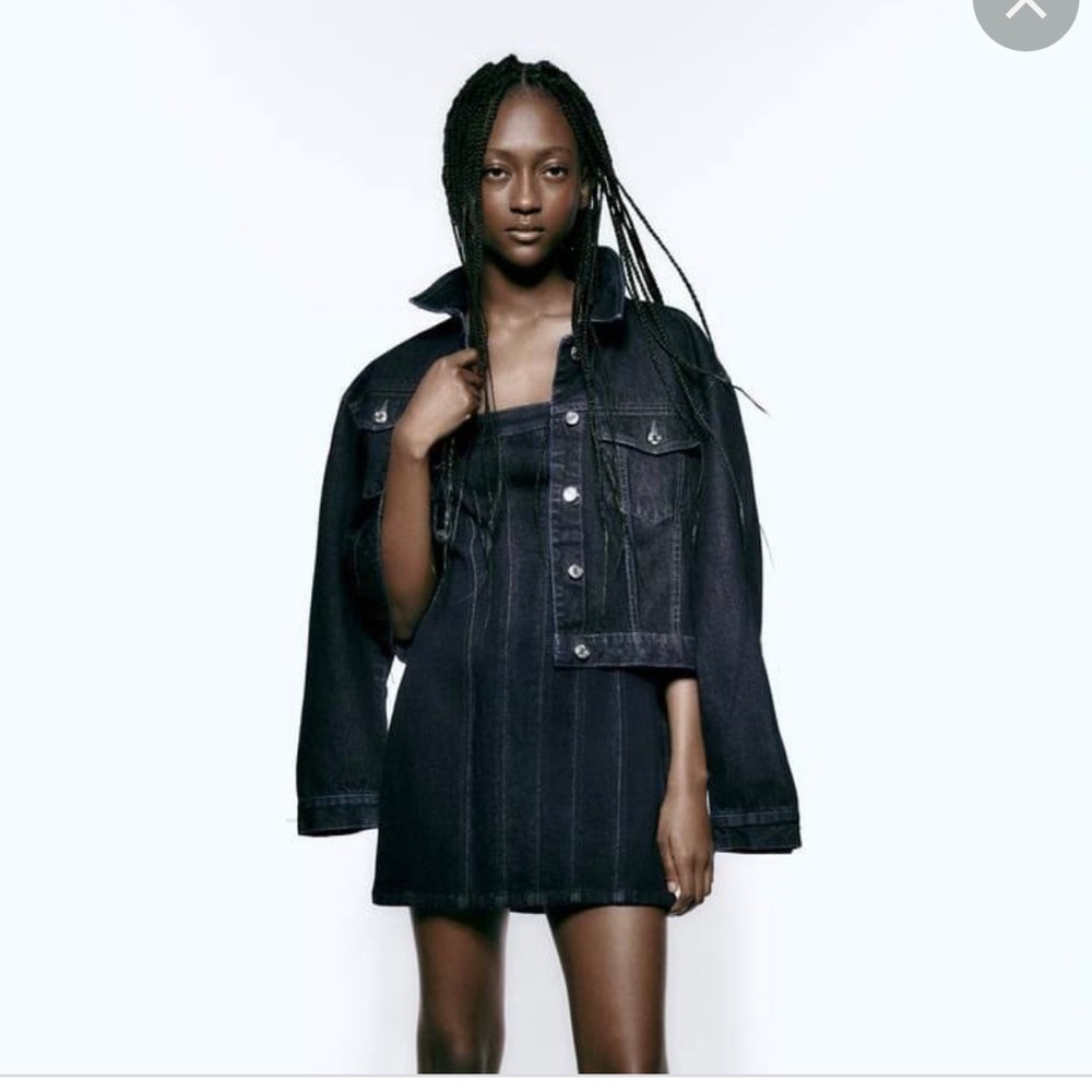 Zara denim corsetry dress indigo